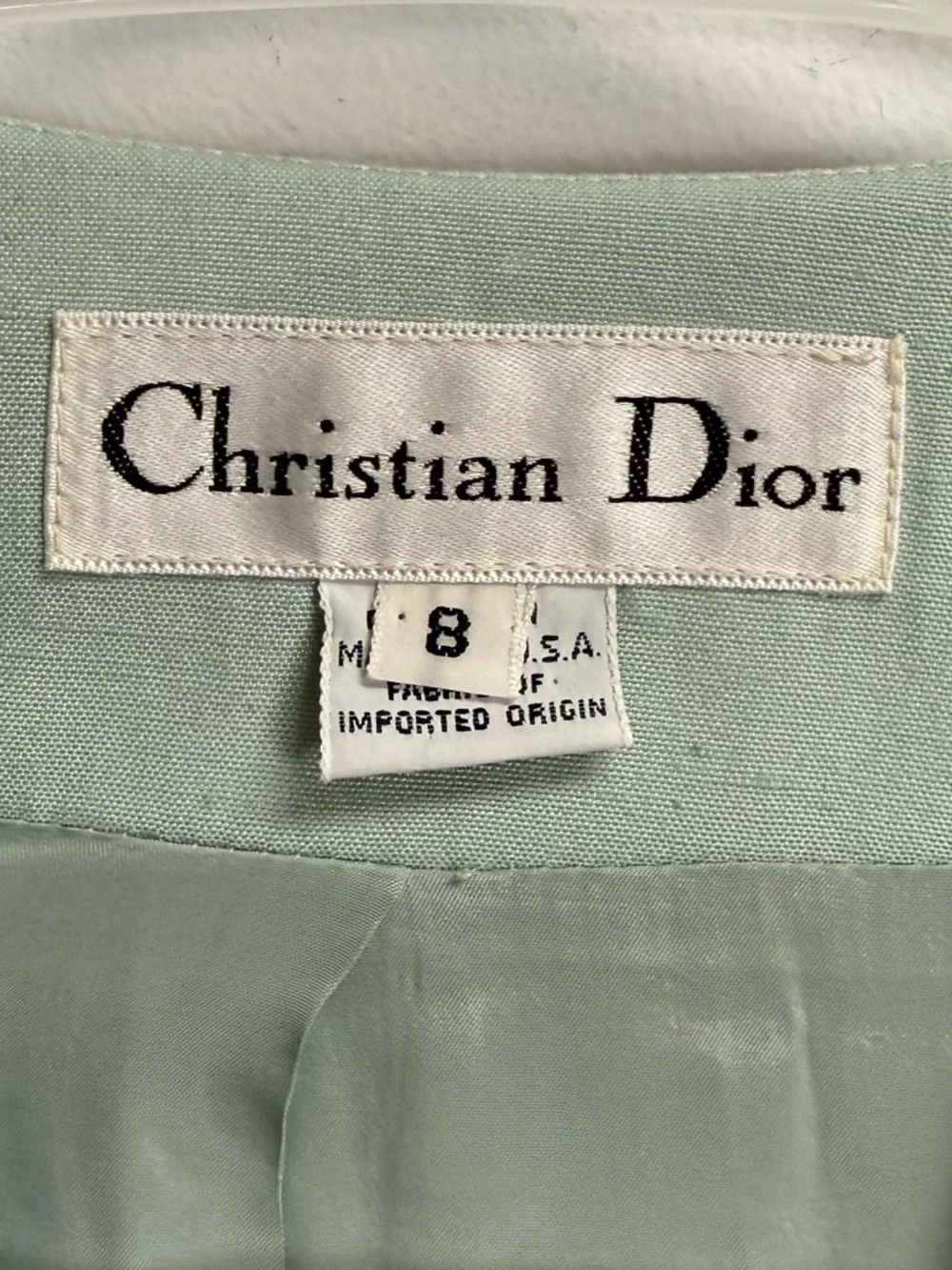 VTG Christian Dior Blazer Jacket Womens 8 Blue Green USA Made